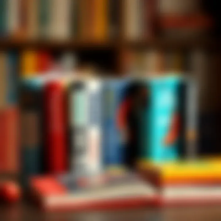 A vibrant illustration of various book genres appealing to teenagers