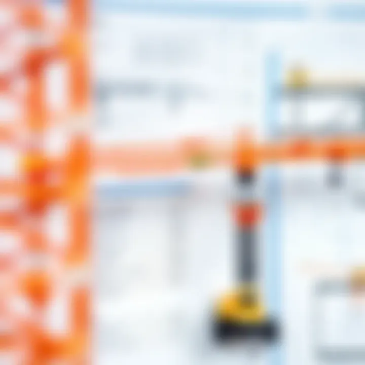 Technical specifications of a tower crane displayed on a blueprint