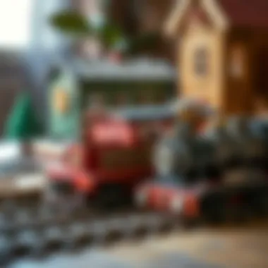 Vintage wooden train set