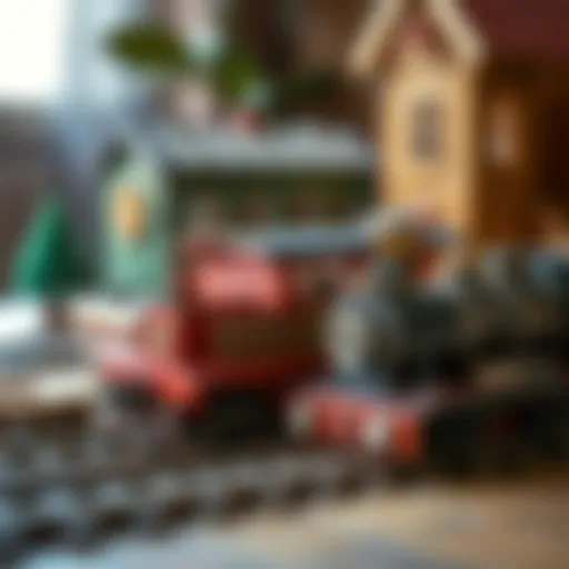 Vintage wooden train set