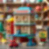 Colorful wooden blocks for creative building