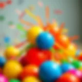 Colorful sticky balls engaging children in play