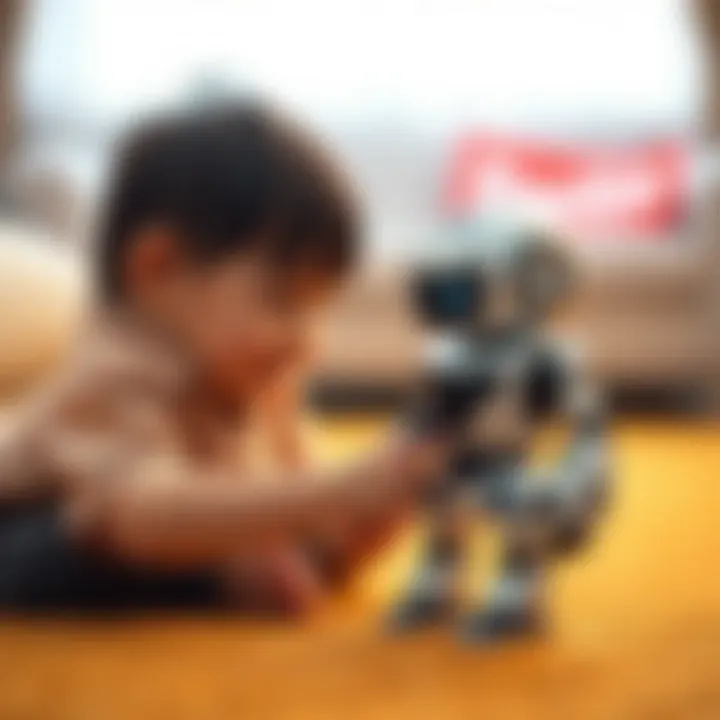 Child interacting with Ycoo Neo Robot