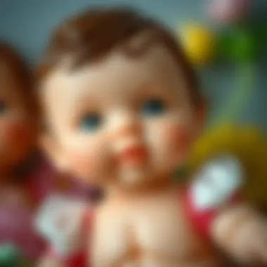 Close-up of high-quality miniature silicone dolls highlighting details